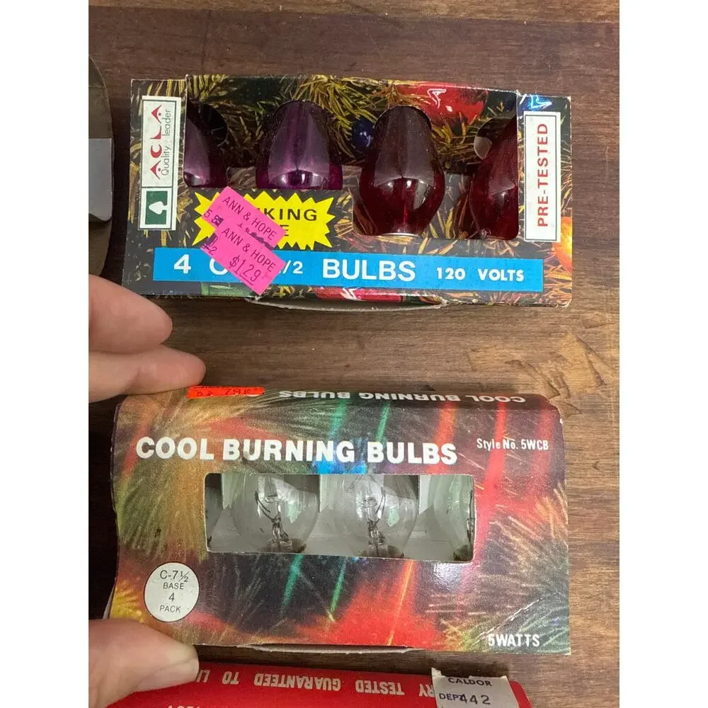 Liberty Bell / ACLA / Ann & Hope Vintage NOS C-7 1/2 Christmas Replacement Bulbs